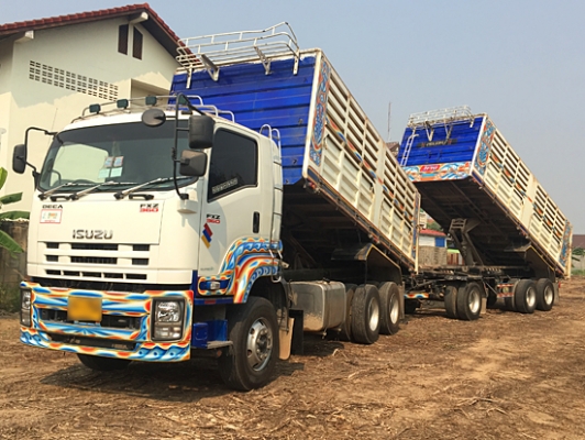 ขายรถพ่วง ISUZU DECA 360 ปลายปี 56 ท่อไอเสียออกข้างแล้ว ดั้มเกษตร สภาพเดิมๆ รถพ่วง 22ล้อ