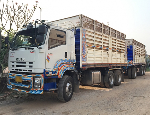 ขายรถพ่วง ISUZU DECA 360 ปลายปี 56 ท่อไอเสียออกข้างแล้ว ดั้มเกษตร สภาพเดิมๆ รถพ่วง 22ล้อ