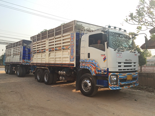 ขายรถพ่วง ISUZU DECA 360 ปลายปี 56 ท่อไอเสียออกข้างแล้ว ดั้มเกษตร สภาพเดิมๆ รถพ่วง 22ล้อ