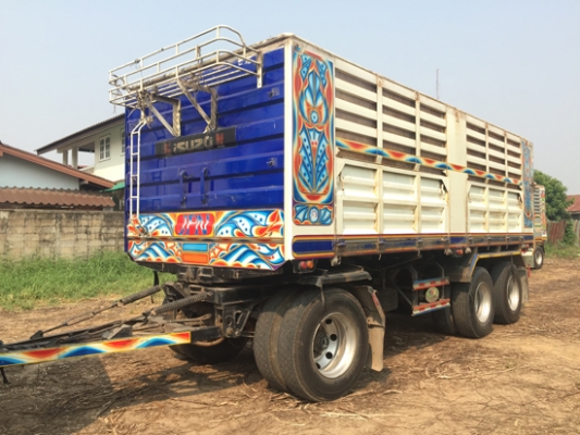 ขายรถพ่วง ISUZU DECA 360 ปลายปี 56 ท่อไอเสียออกข้างแล้ว ดั้มเกษตร สภาพเดิมๆ รถพ่วง 22ล้อ