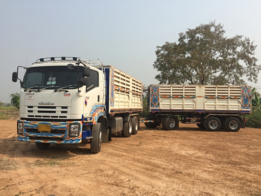 ขายรถพ่วง ISUZU DECA 360 ปลายปี 56 ท่อไอเสียออกข้างแล้ว ดั้มเกษตร สภาพเดิมๆ รถพ่วง 22ล้อ