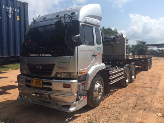 ขายรถบรรทุกหัวลาก NISSAN CWM 454  350 แรงม้าปี 2552 หางพื้นเรียบ RCK 3 เพลาราคา 1600000