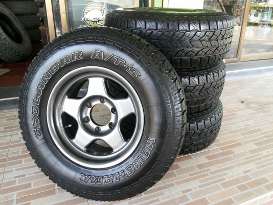 ล้อลาย bradley ขอบ16x8 พร้อมยาง yokohama geolandar ats 265/70/16