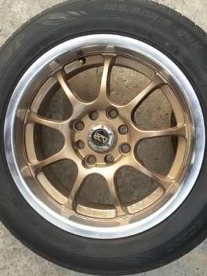 ขายล้อ ADVAN ขอบ15 4รู100-114 กว้าง6.5  ยางปี 13 4 ล้อ