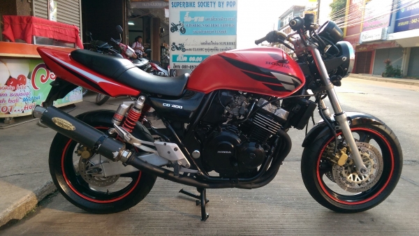 ขายคับ HONDA CB400 เทคนักเรียน สีสวย ท่อแต่ง แฮนด์บาร์ ไฟเลี้ยวแต่ง ยางเต็ม อินวอยส์ สรรพสามิตร ราคา 62500 บาท ส่งได้ทั่วไทยคับ สนใจติดต่อ 081-0578282 FACEBOOK ชาญณรงค์ ป๊อป ชัยอมฤต ไอดีไลน์ POPBIGBIKESAKON คับ สนใจรถสวย ถูก ดี ต้อง POP BIGBIKE SAKONNAKHO