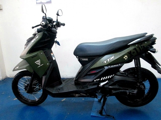 TTX  สีเขียวดำ ลายทหาร ลิมิเต็ด ลายนี้หายากแล้ว รถเดือน ก.พ. ปี 56 ระบบหัวฉีด ประหยัดนํ้ามัน ของแถม 3 รายการ 28900