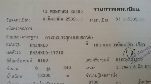 รถสิบล้อมือสอง HINO FM3M สวยสภาพพร้อมใช้งาน รถสิบล้อมือสอง HINO FM3M สวยสภาพพร้อมใช้งาน