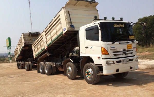 ขาย รถพ่วงแม่-ลูก ดั้มสามมิตร HINO GY2P ปี 52 แม่ 2 คานหน้า 12 ล้อจากห้าง ลูก 3 คานแท้ เครื่องดี คัสซีสวยตลอดเส้น ทะเบียนพร้อมโอนครับ