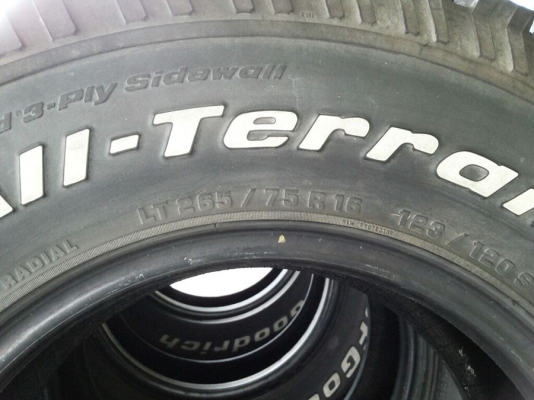 ยาง BF goodrich allterrain 265/75/16 ยางสวยดอกเต็ม หนวดครบ