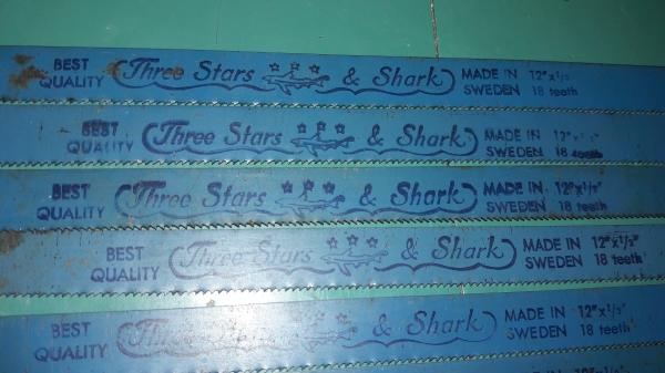 ขายใบเลื่อยเหล็กสวีเดนฉลามสามดาวThree Stars &amp;Shark Made in Sweden.