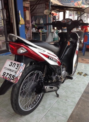 Yamaha Spark 115i (สตาร์ทมือ) รถปี57 สีขาว-แดง สวยๆราคาถูกๆ
