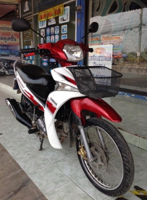 Yamaha Spark 115i (สตาร์ทมือ) รถปี57 สีขาว-แดง สวยๆราคาถูกๆ