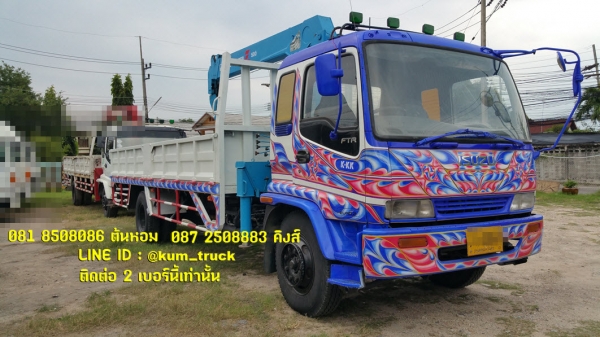 ISUZU deca ปี44 ติดเครน 5 ตัน 4ปลอก Tadano กระบะพื้นไม้ยาว 6.4 เมตร ยางสวย รถพร้อมใช้งาน