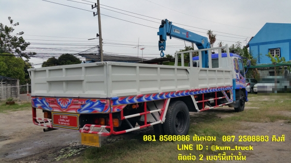 ISUZU deca ปี44 ติดเครน 5 ตัน 4ปลอก Tadano กระบะพื้นไม้ยาว 6.4 เมตร ยางสวย รถพร้อมใช้งาน