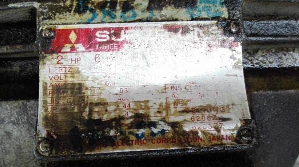 Sell>> มอเตอร์ Mitsubishi Japan 2 HP. 380V. 6 POLE. 940 RPM. TYPE SF-J รอบช้าตัวเจแปนรุ่นทน ยอดนิยมใช้ยาวๆสบายใจครับ.