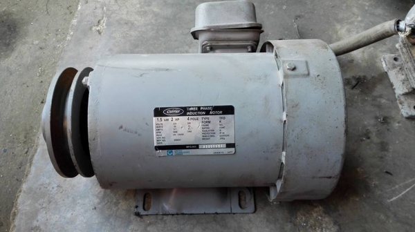 Sell>> มอเตอร์ Carrier 2 HP. 380V. 1440 RPM. สภาพใหม่ใช้งานมาน้อย วิ่งเงียบ พร้อมใช้.