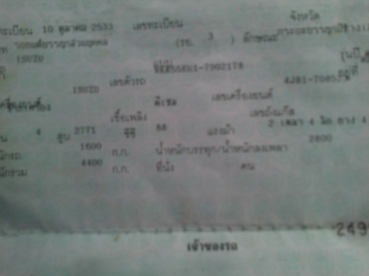 รถอีซูซุ 4 ล้อ NKR 88 แรงม้า. ปี 33.   สนใจติดต่อ  081 - 6079515