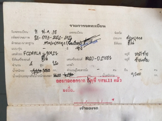 รถฮีโน่ 6 ล้อ พื้นเรียบ FC2W  120 แรงม้า. ปี 38.   สนใจติดต่อ  081 - 6079515