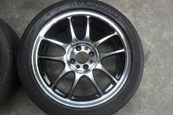 ล้อแม็ก17นิ้ว4รู100 พร้อมยาง สวยๆ 4 ล้อ ราคา 6750 บาท