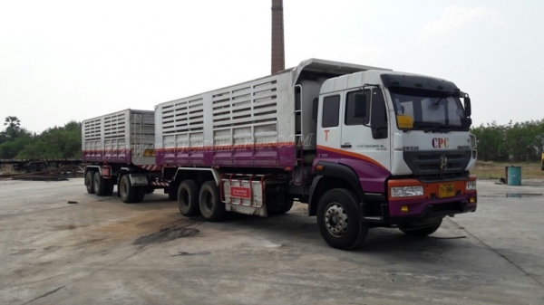 10 ล้อพ่วงดัมพ์ ยี่ห้อ SINO TRUCK รุ่น SWZ10 เครื่อง  6 สูบ  345 แรงม้า