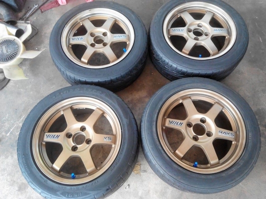 TE37 ขอบ15 กว้าง7 4รู100 ล้อสีเดิม สวยๆ