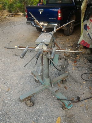 ชุดเครื่องหมุนจ่าย- เก็บงานเข้าม้วนชิ้นงานแบบสองด้าน หมุนขับด้วยมอเตอร์เกียรทด 23 รอบต่อนาที