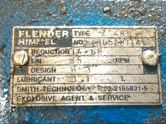 มอเตอร์เกียร์ทด FLENDER HIMMEL ขนาด 3 แรงม้า ทดแล้วหมุมที่ 95 รอบต่อนาที