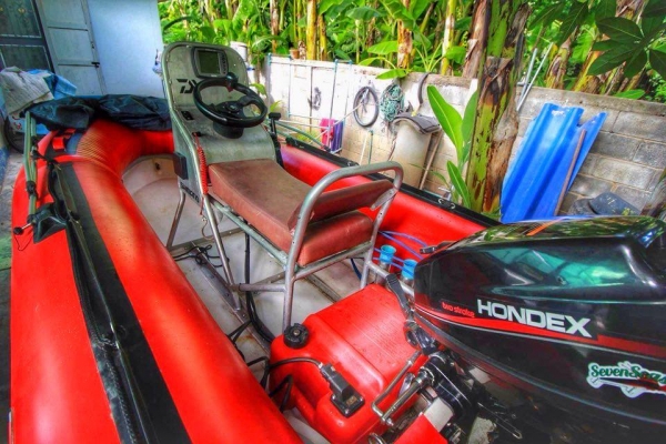 ขายเรือยางท้องไฟเบอร์แต่งเต็มพร้อมใช้