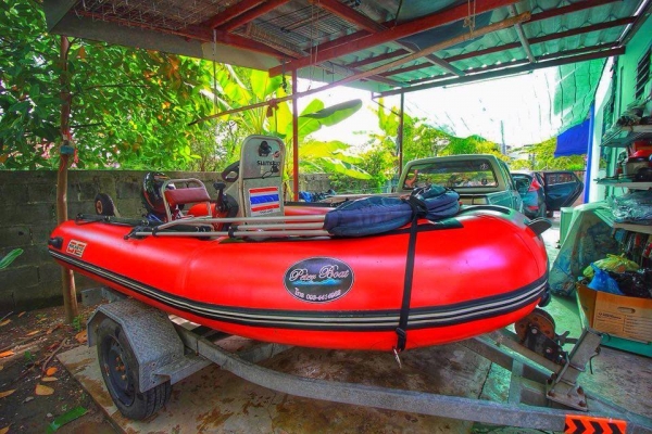 ขายเรือยางท้องไฟเบอร์แต่งเต็มพร้อมใช้