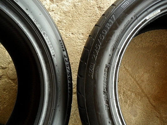 ยางขอบ17  บริดสโตน 225-50-R17ลงพื้นปี15 คู่ละ2700