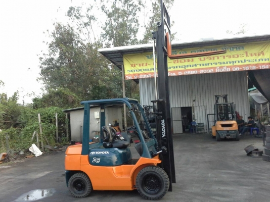 TOYOTA 7FD25 ขนาด2.5ตัน เสาสูง3เมตร เกียร์ออร์โต้ เครื่องยนต์ดีเซล1DZ2 ยางตันใหม่4เส้น สนใจติดต่อ0816161541
