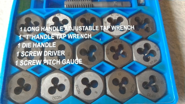 ชุดเครื่องมือต๊าปทำเกลียว ยี่ห้อ SOLID พร้อมอุปกรณ์ต่างๆครบเช็ตแบบ 40 ชิ้น