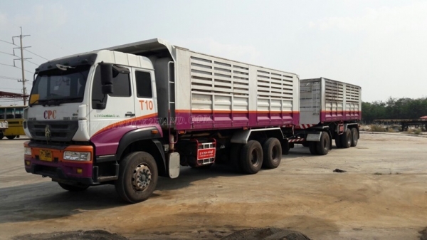 10 ล้อพ่วงดัมพ์ ยี่ห้อ SINO TRUCK รุ่น SWZ10 เครื่อง 6 สูบ 345 แรงม้า