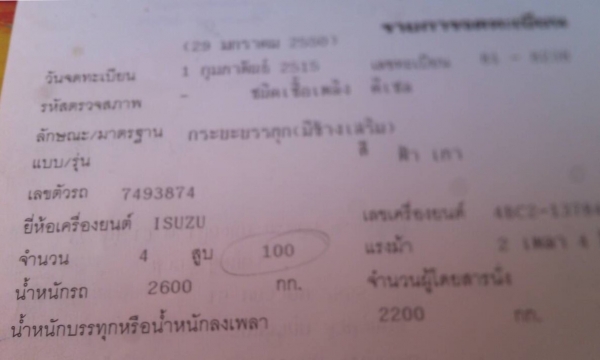 ISUZU TL 100 HP 4BC2 รถบรรทุกหกล้อ กระบะคอกเหล็กความยาว 4.30 เมตรพร้อมบรรทุกพร้อมใช้งานได้เลยครับ เครื่องยนต์แรงดี วางหัวเก๋ง NKR 110 ภายในห้องเก๋งคอนโซลครบพร้อม พวงมาลัยธรรมดา ช่วงล่างเดิมๆ ยาง 7.50 ขอบ 16 สภาพดีประมาณ 60\% เอกสารทะเบียนครบ ราคาต่อรองได้ค