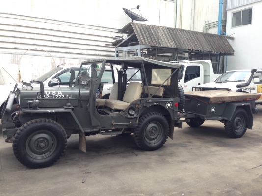 จี๊ปมิตซูสภาพสวยออปชั่นเต็มพร้อมพ่วงท้ายมีทะเบียนถูกต้อง