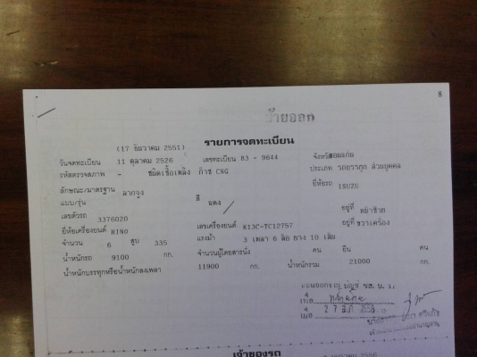 ขาย395,000Hino โปรเฟีิย ติดแก๊ส เครื่อง K13C -335 แรง 2 เพลา เอกสารเล่มทะเบียน 090-772-3710 090-772-3708