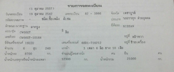 รถหัวลาก NISSAN DIESEL  ปีจดทะเบียน 2542  300 แรงม้า  เครื่อง 6SD1 เกียร์ฟูเลอร์