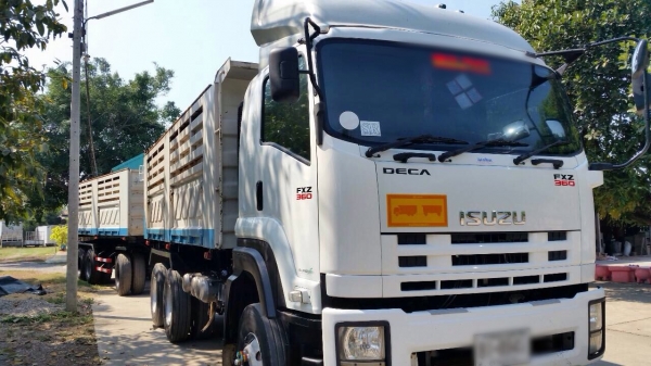ขายรถพ่วง Isuzu เครื่อง 360 แรง ปี 54 กระบะดัมพ์สามมิตร ลูก 3 เพลา ยางเต็ม