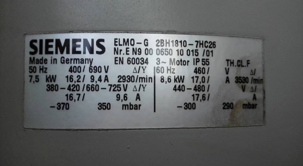 ** SOLD ** Ring Blower ดูด-เป่าอากาศ SIEMENS GERMANY 10 HP. 380V. ของใหม่ 100\% ไม่เคยโดนไฟ แกะออกจากลัง มาเทสก่อนได้!!