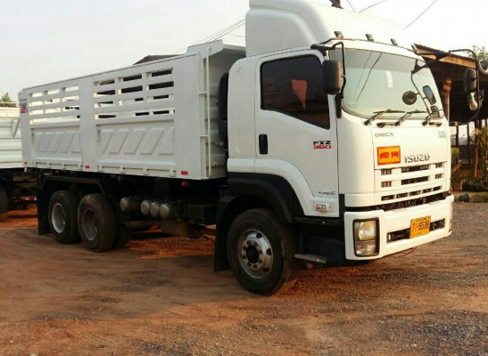 ขายด่วน,,รถสิบล้อดั้ม,พ่วง แม่ลูก 3 คานแท้ๆ,,สวยๆๆ,, isuzu360 fxz ปี 2557  กระบะสามมิตร