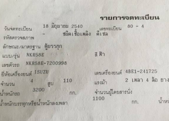 **190,000 บ.ต่อรอง/// 4ล้อกลาง ISUZU NKR-110 4BE1- ไอดีใหญ่ รถประกอบปี40 เครื่อง/เกียร์ เดิม เกียร์สั้น คัสซีสวยเดิม ไม่สาด หัวยกได้ พ.พาวเวอร์ กระบะยาว3.20 ยาง7.50 รถเคลียร์สีใหม่ สวย พร้อมใช้งาน ทะเบียนป้ายใหญ่(ป้ายรถบรรทุก) เล่มครบ **ขาย ISUZU ELF NKR- **190,000 บ.ต่อรอง/// 4ล้อกลาง ISUZU NKR-110 4BE1- ไอดีใหญ่ รถประกอบปี40 เครื่อง/เกียร์ เดิม เกียร์สั้น คัสซีสวยเดิม ไม่สาด หัวยกได้ พ.พาวเวอร์ กระบะยาว3.20 ยาง7.50 รถเคลียร์สีใหม่ สวย พร้อมใช้งาน ทะเบียนป้ายใหญ่(ป้ายรถบรรทุก) เล่มครบ **ขาย ISUZU ELF NKR-