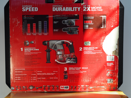 สว่านโรตารี่ไร้สาย3ระบบ ไร้แปรงถ่าน MILWAUKEE 2712-22 SDS 18โวลท์