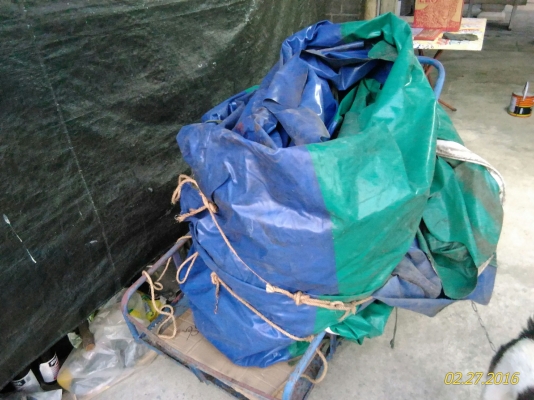 ขายเต็นท์ผ้าใบมือสอง 6 เสา ขนาด 4x8 เมตร ราคาถูก