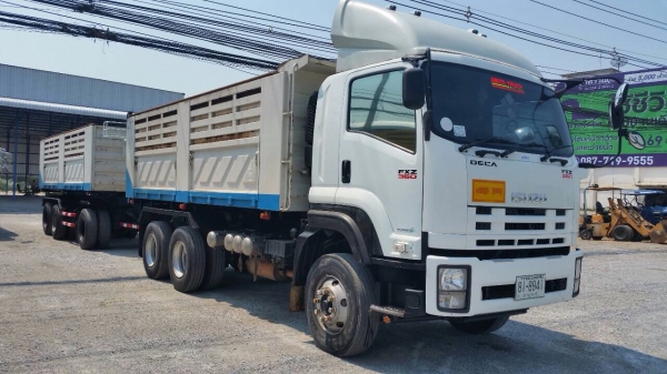 ขายรถพ่วง Isuzu เครื่อง 360 แรง ปี 54 กระบะดัมพ์สามมิตร ลูก 3 เพลา ยางเต็ม ทะเบียนพร้อม