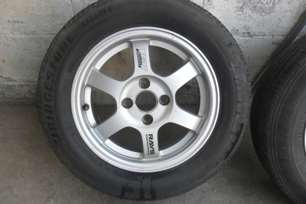 ล้อแม็ก14นิ้ว4รู100 TE37 พร้อมยาง สวยๆ 4 ล้อ ราคา 5800 บาท ล้อแม็ก14นิ้ว4รู100 TE37 พร้อมยาง สวยๆ 4 ล้อ ราคา 5800 บาท