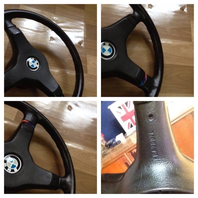 ขายพวงมาลัยMแท้ ใส่e30 สภาพสวยแตรใช้ใด้ครบ สภาพหนัง90\% ราคา3500บาท โทร0924462525โส กทม