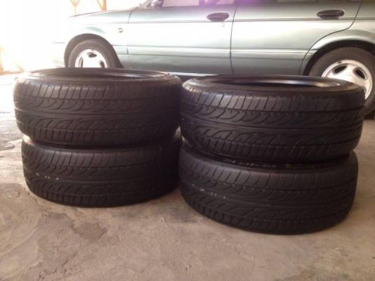 ขายยาง dunlop LM703 205 45 17 ปี13 ดอกยางหนา90\%อีกคู่75\%สภาพสวย ไม่บวมมี ปะยัดไหม1เส้น ไม่มีแตกลายงา 1ชุด4เส้น ราคา3200บาท รับประกันยางทุกเส้นยินดีคืนเงิน โทร0924462525โส กทม