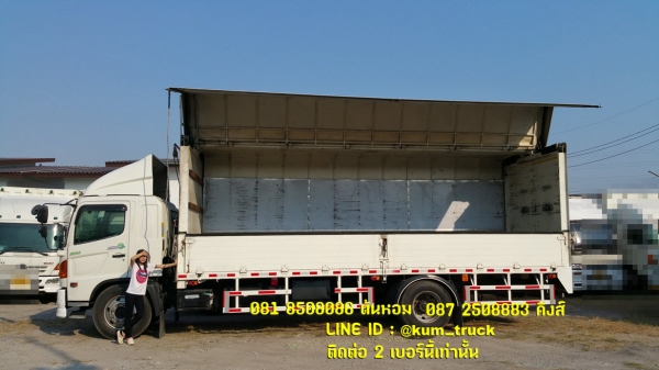 HIno 500 ปี56 ตู้ปีกนกเชือกดึง ยาว7.5เมตร วิ่งไปแค่ 100,000 โล สภาพยาง