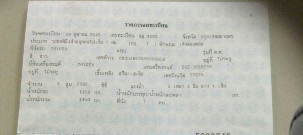 ขายตามสภาพ แคมรี่ ปี2002 2.4Q