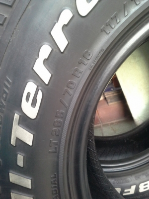 BF All USA. 265/70/16 ปี11 สภาพดี มี 2เส้น